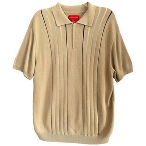 Emanuel Ungaro Ribbed Sweater Polo Shirt Mens Large Old Money Tenniscore Preppy
